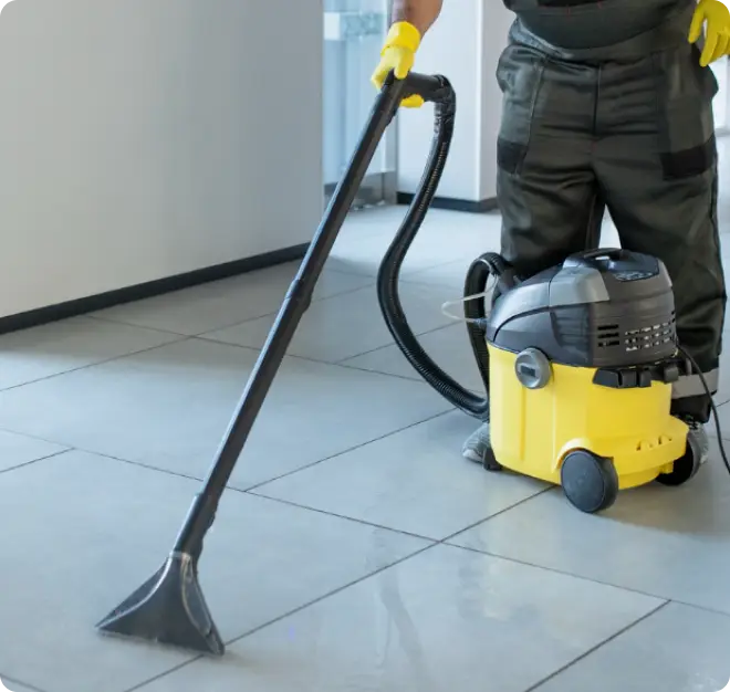 Professional floor care and deep cleaning in progress by Beeyond Facility Services for commercial spaces in Washington, D.C. (Metro Center)