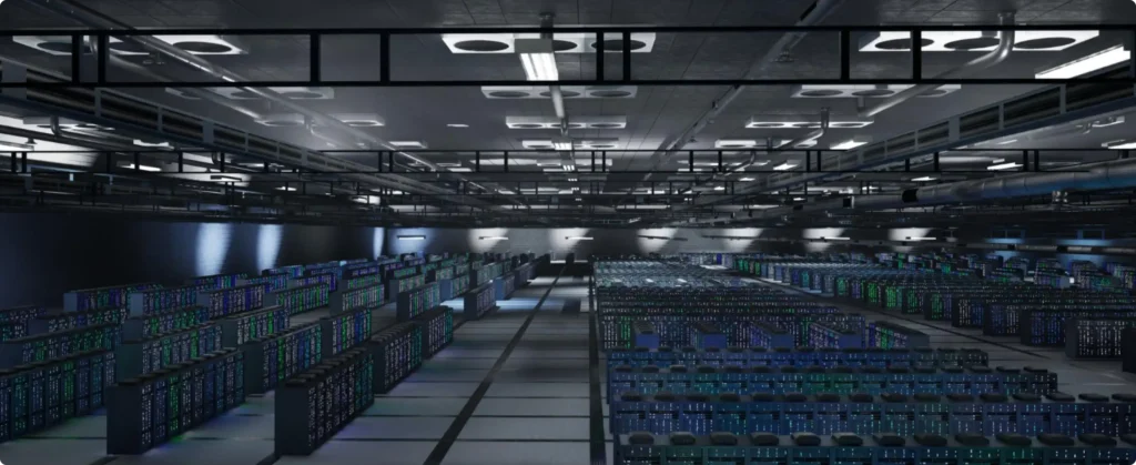 Pristine modern data center maintained by Beeyond Facility Services' Commercial Cleaning experts in Washington, D.C. (Metro Center).