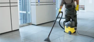 Professional floor care and deep cleaning in progress by Beeyond Facility Services for commercial spaces in Washington, D.C. (Metro Center)