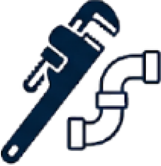 Icon of a pipe wrench and a section of piping, representing commercial plumbing maintenance and repair services.